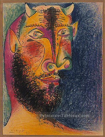 Tete minotaure 1958 cubiste Pablo Picasso Peintures à l'huile